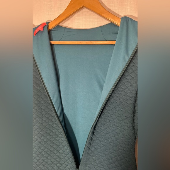 XTaren Teal Green Long Sleeve Quilted Dress Gold and Silver Stones Size Large - Picture 10 of 16